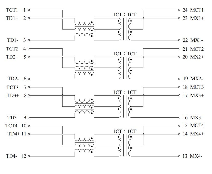 L22N004-3 5G Base –T Single Port LAN Filter Transformer Meet IEEE802.3 bt type3 standard 2