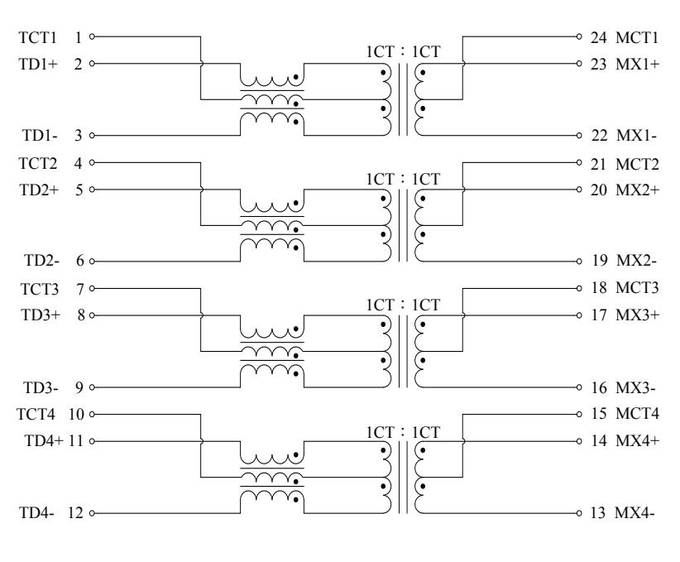 L22T019-3 Single Port 2.5G/5G Base –T LAN Filter Magnetic Transformer Meet IEEE802.3bt type3 standard 2