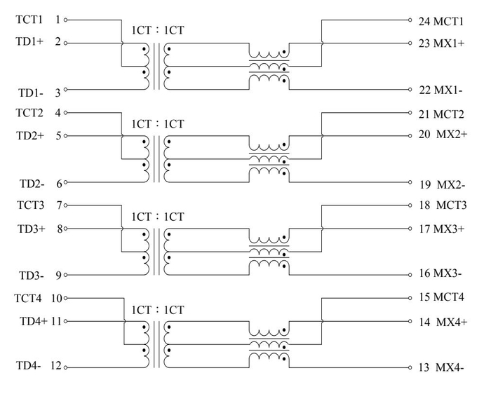 L22T022-0 Single Port 10G Base –T LAN Filter Ethernet Magnetic Transformer 2