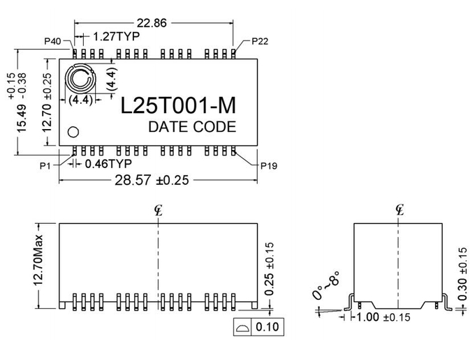 UDE L25T001-M Single Port 1000 Base –T Lan Filter Ethernet Magnetic Transformer Medical Products 1