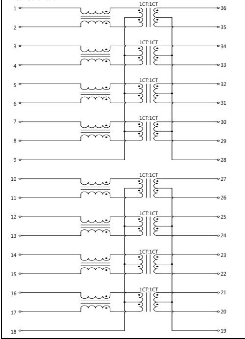 L13H003-0 1000 Base –T Dual Ports LAN Filter Transformer 12 PIN DIP 2